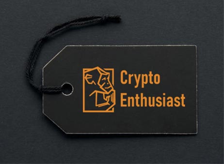 Label showing Crypto Enthusiast logo