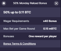 Monday reload bonus