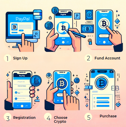 buying crypto with paypal step by step guide infographic